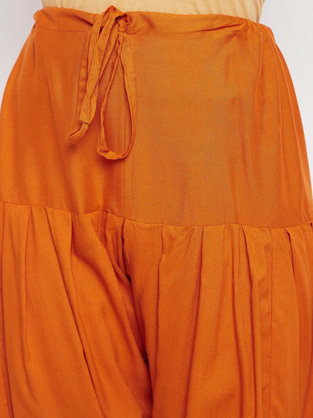 Dark Orange Rayon Plain Patiala (No Duppatta )