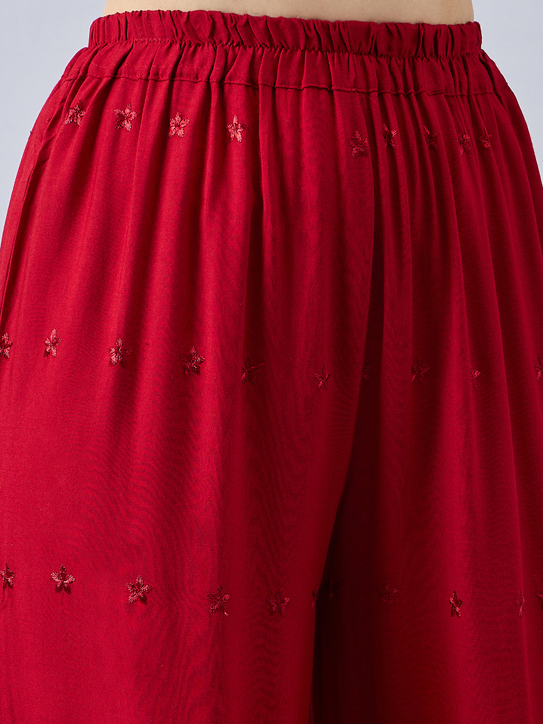 Maroon Chikankari Palazzo