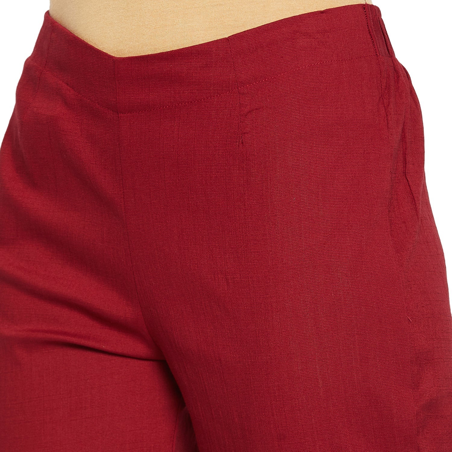 Maroon Button Pant