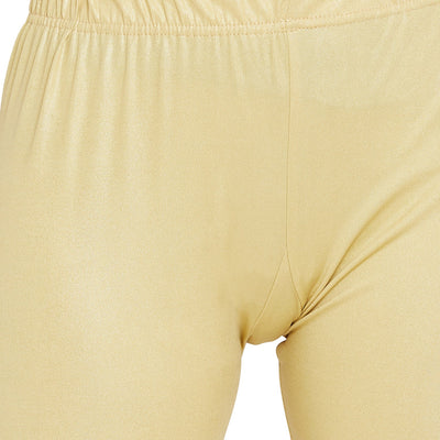 Light Gold Shimmer Leggings - Ankle Length