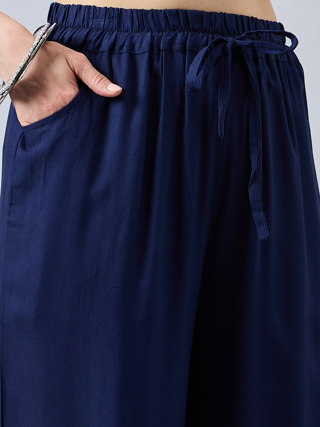 Navy Blue Lace Palazzos