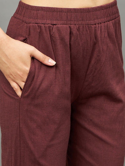 Brown Colour Straight Pant