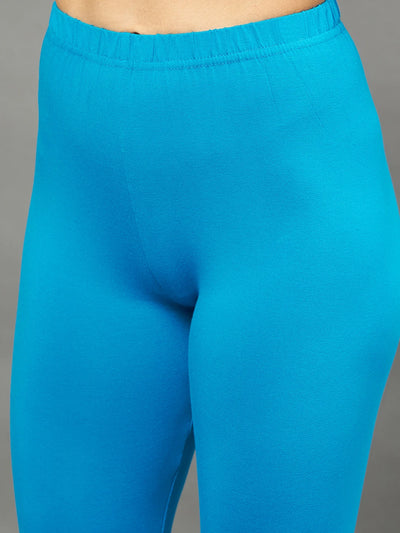 Sky Blue Viscose Ankle Legging