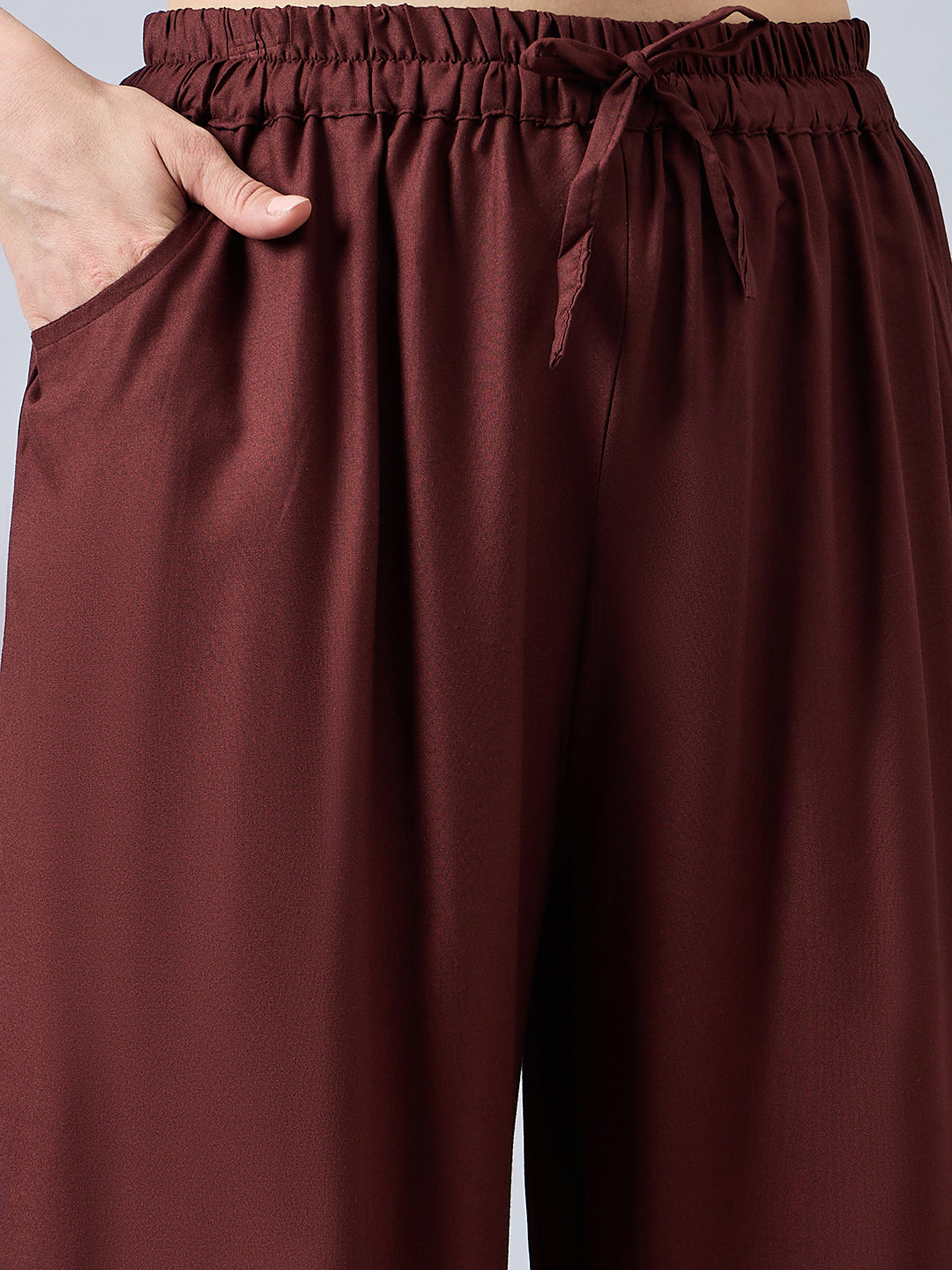 Brown Embellished Palazzo