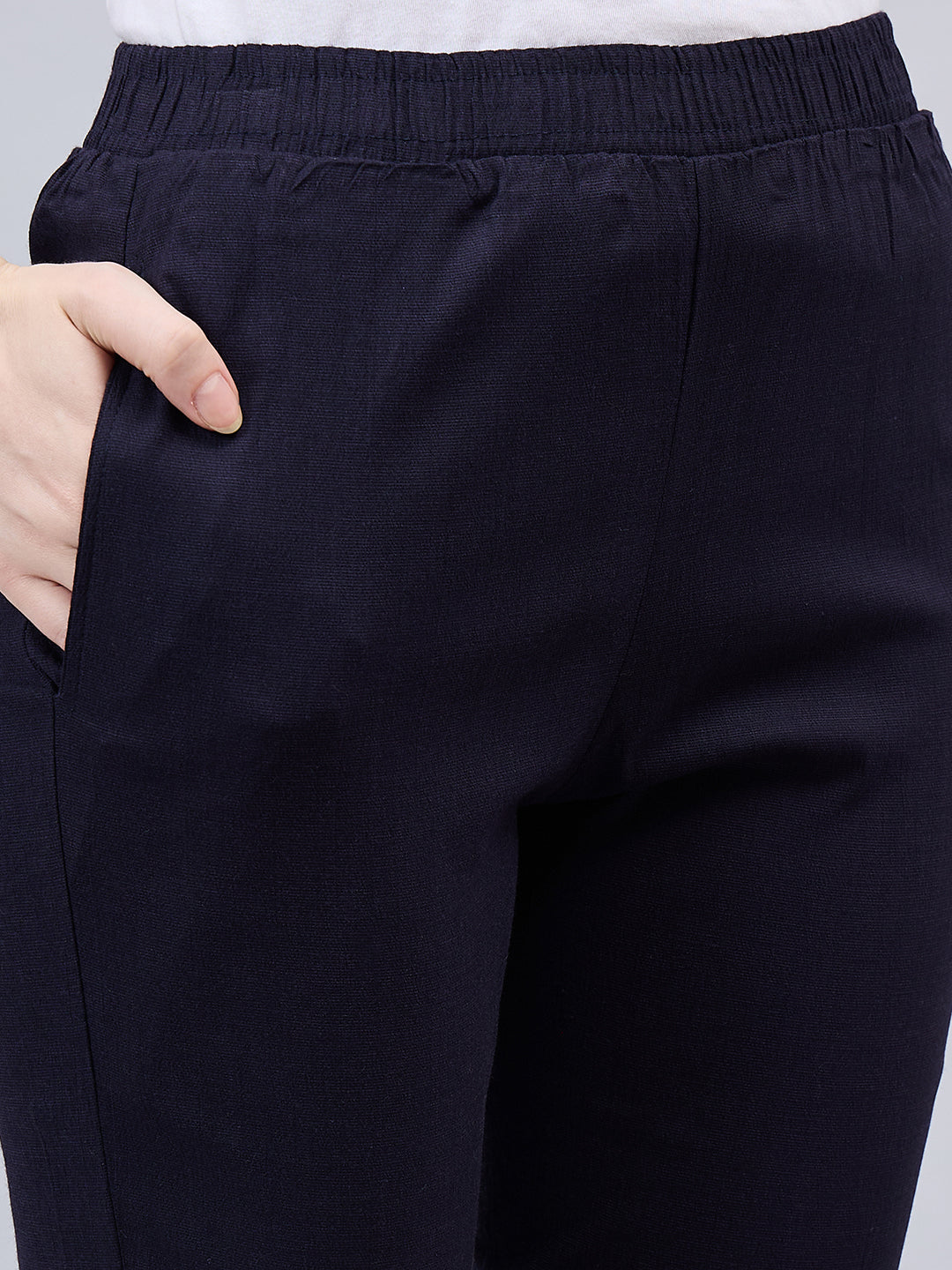 Navy Blue Sequin Lace Pants