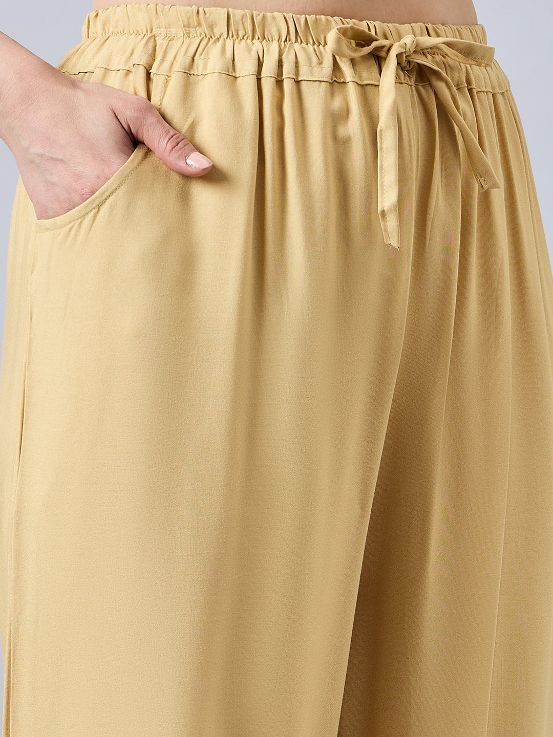 Beige Embellished Palazzo