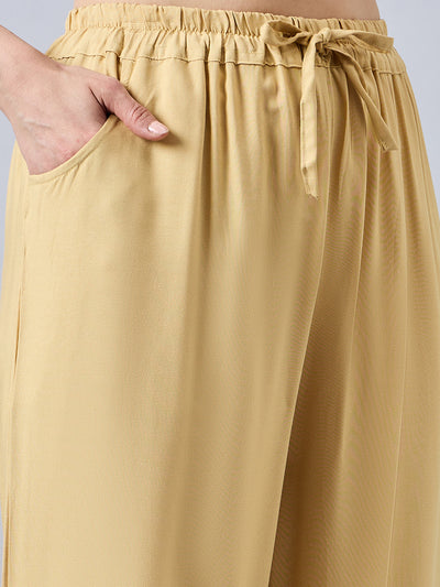 Beige Embellished Palazzo