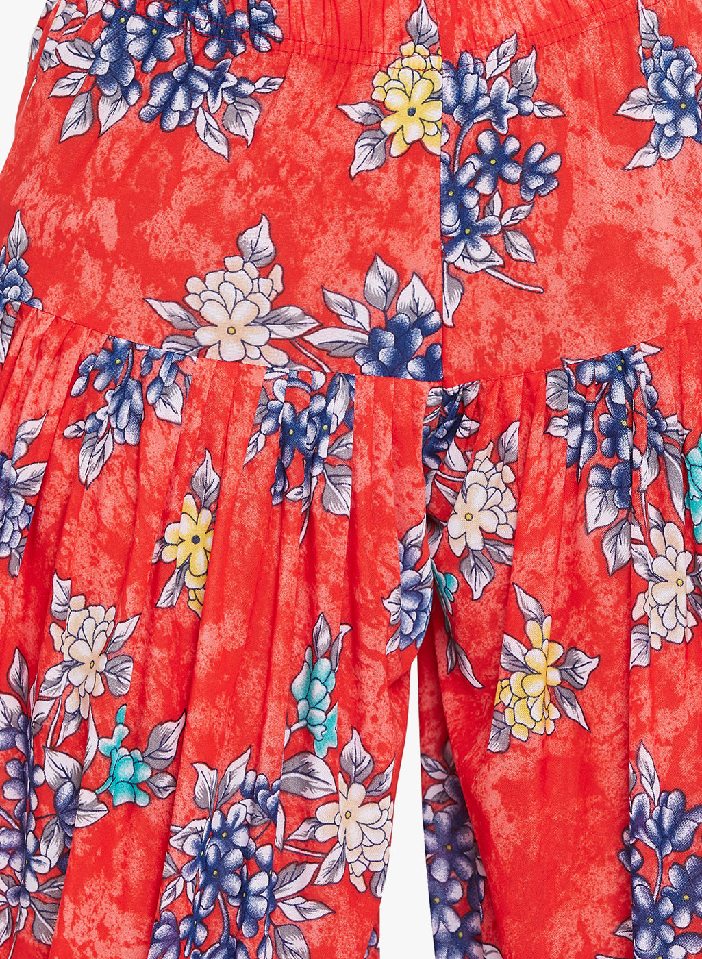 Floral Red Printed Dhoti