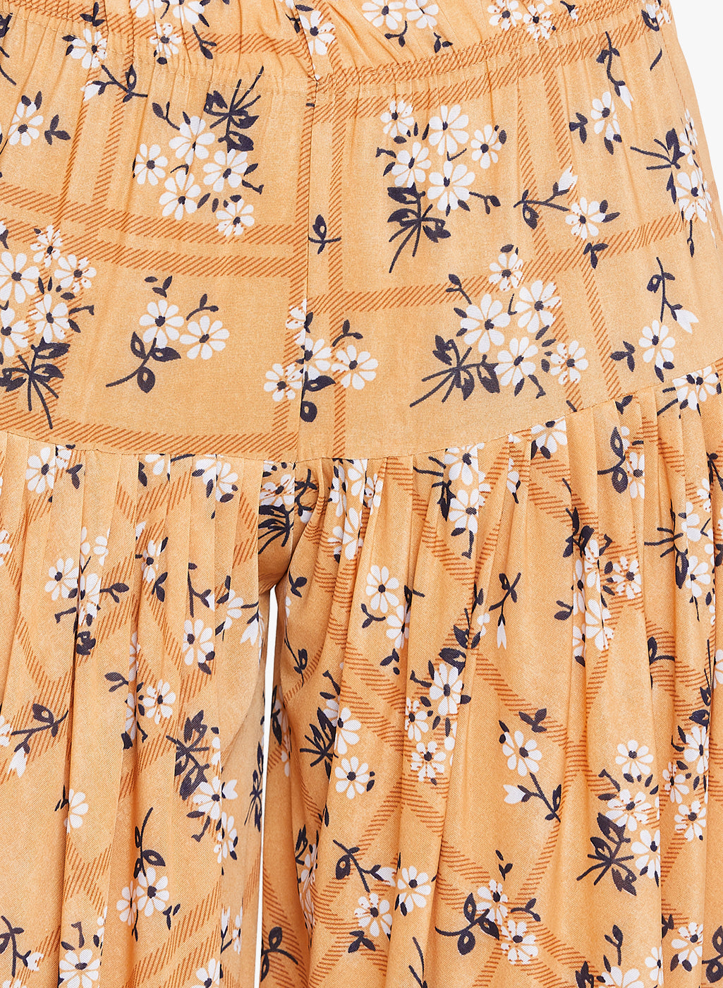 Peach Floral Printed Dhoti