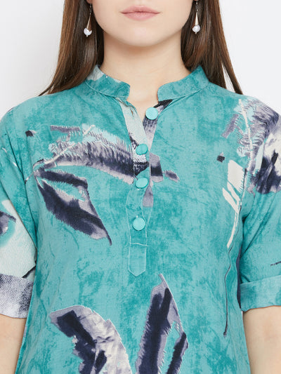 Blue Printed Kurti