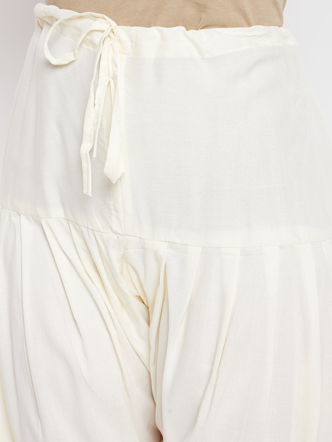 Off White Rayon Plain Patiala (No Duppatta)