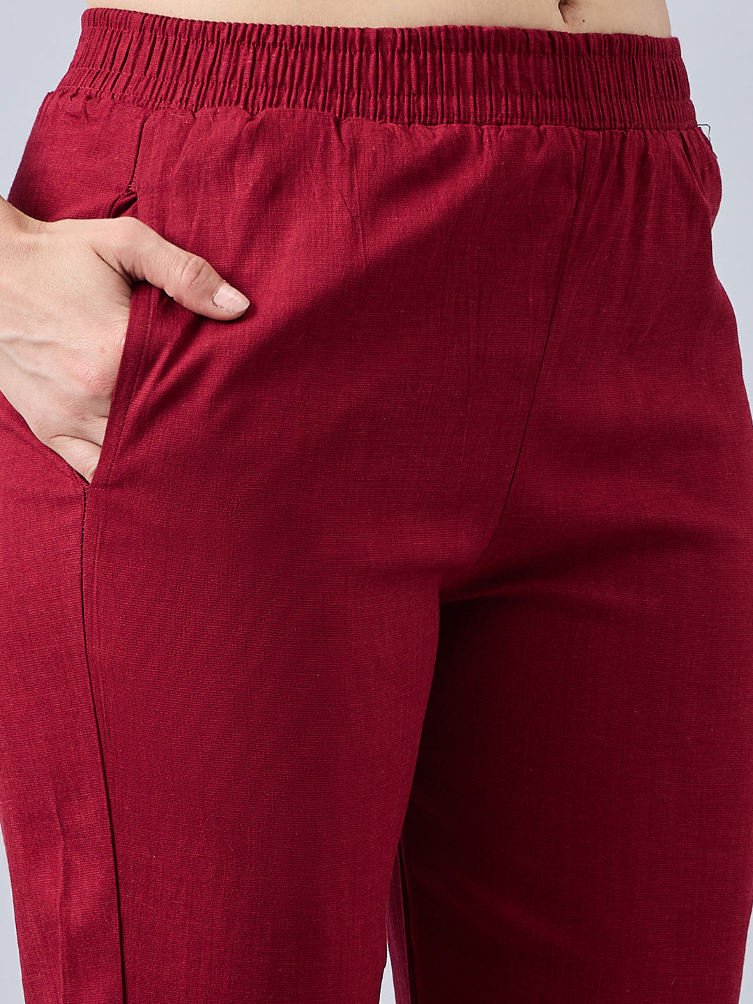 Maroon Sequin Lace Pants