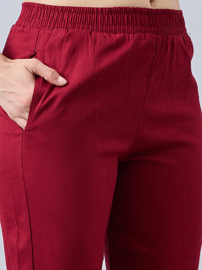 Maroon Sequin Lace Pants