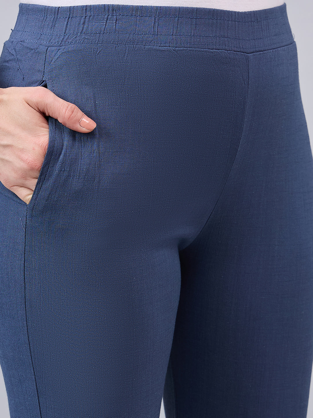 Grey Regular Fit Potli Pants