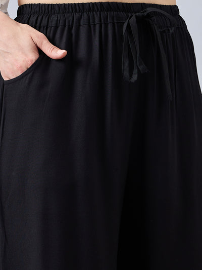 Black Embellished Palazzo