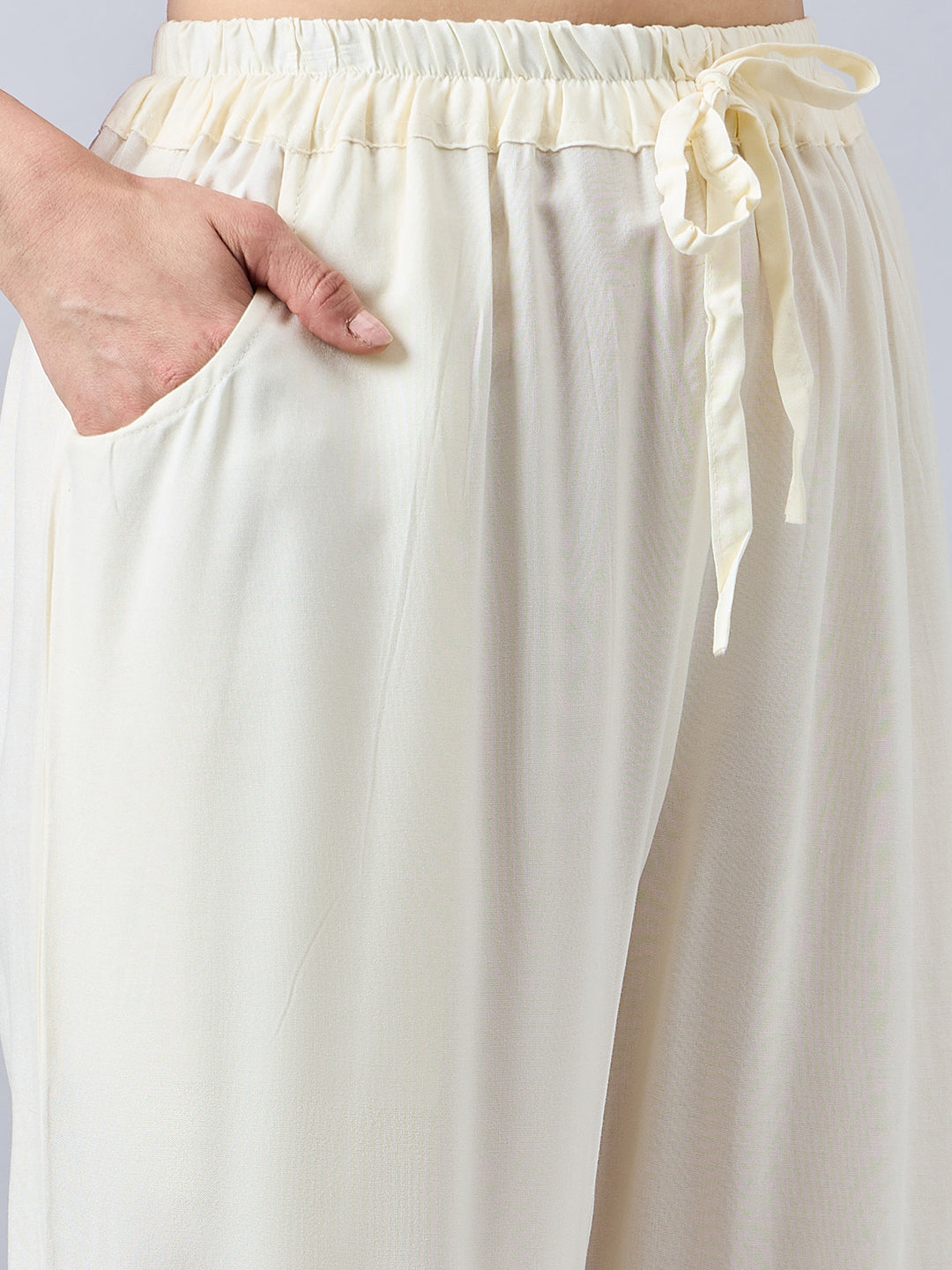 Off White Embellished Palazzo