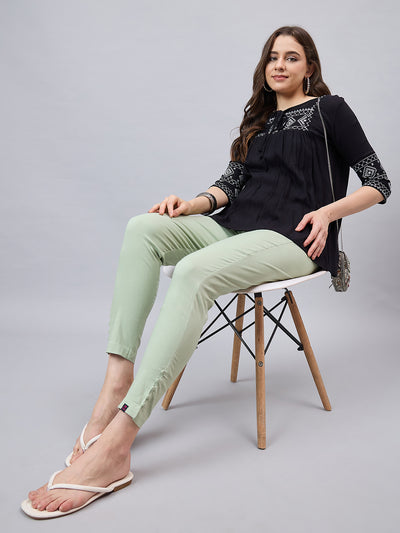 Baby Pink Regular Fit Potli Pants