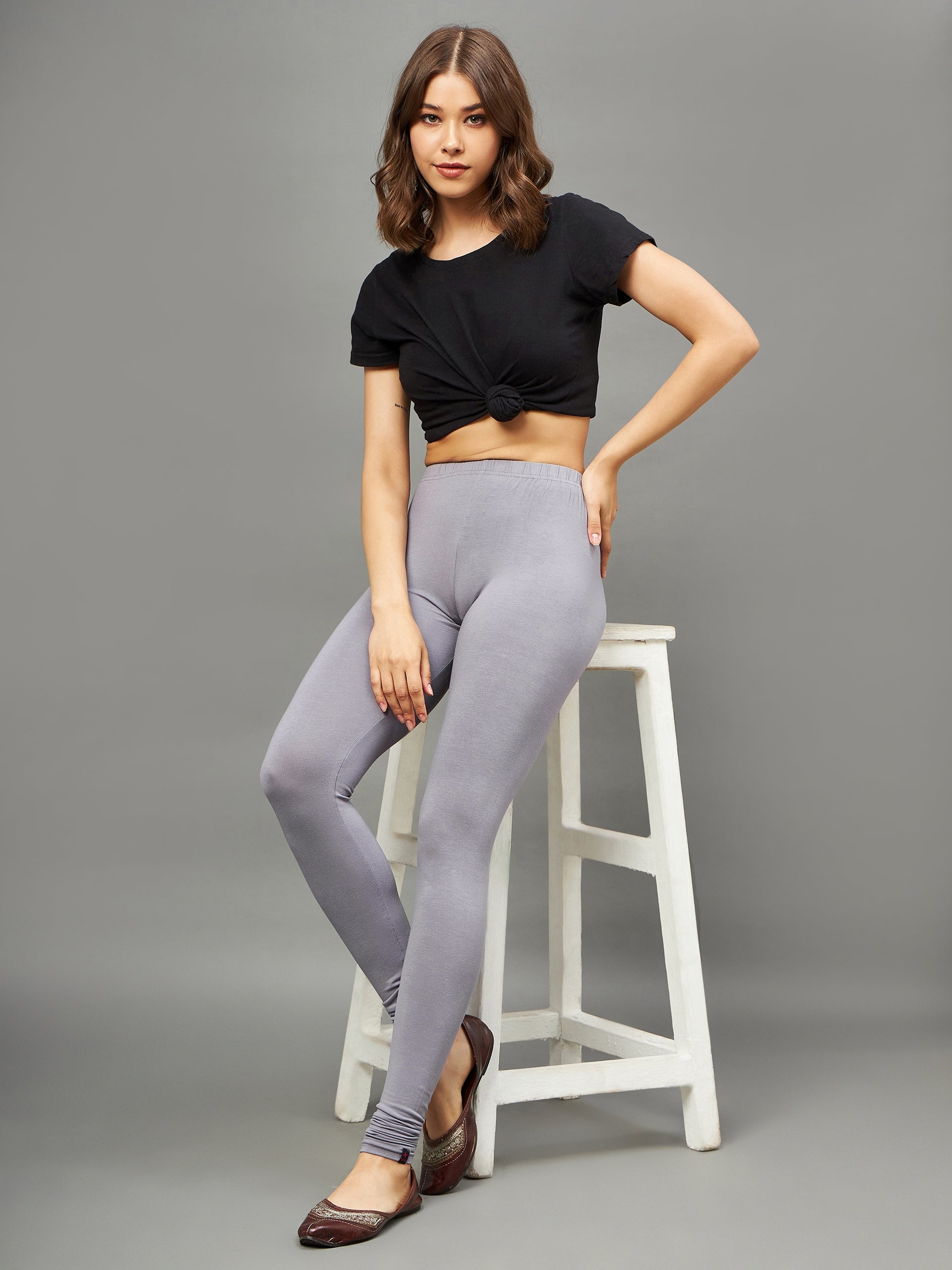 Light Grey Viscose Chudidar Leggings