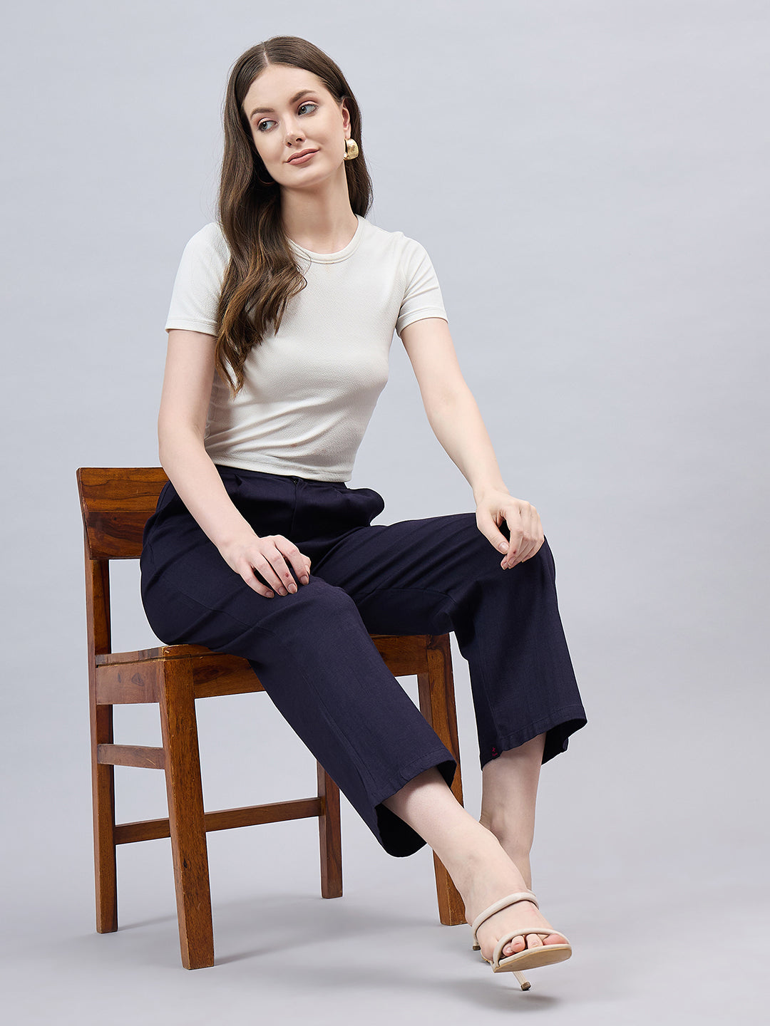Navy Blue Bell Bottom Pants