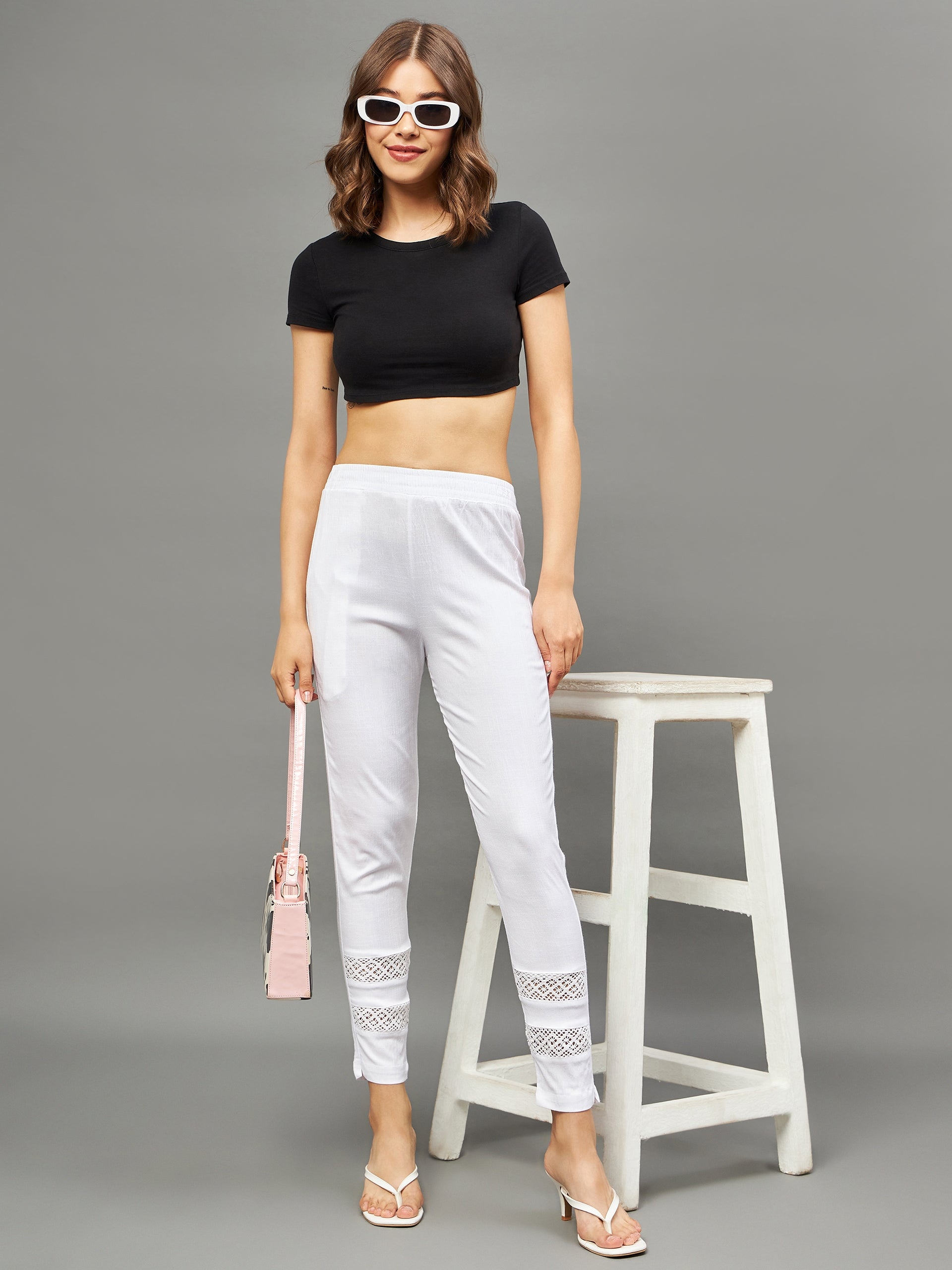 White Double Lace Pants