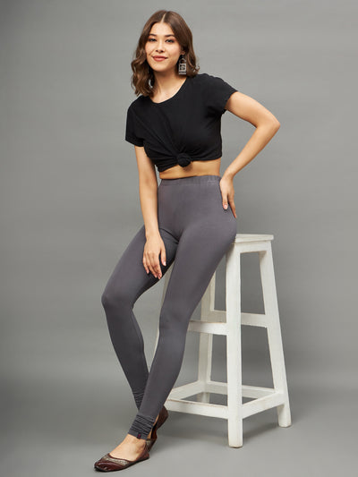Grey Viscose Chudidar Leggings