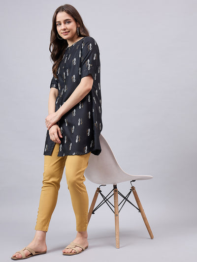 Gold Regular Fit Potli Pants
