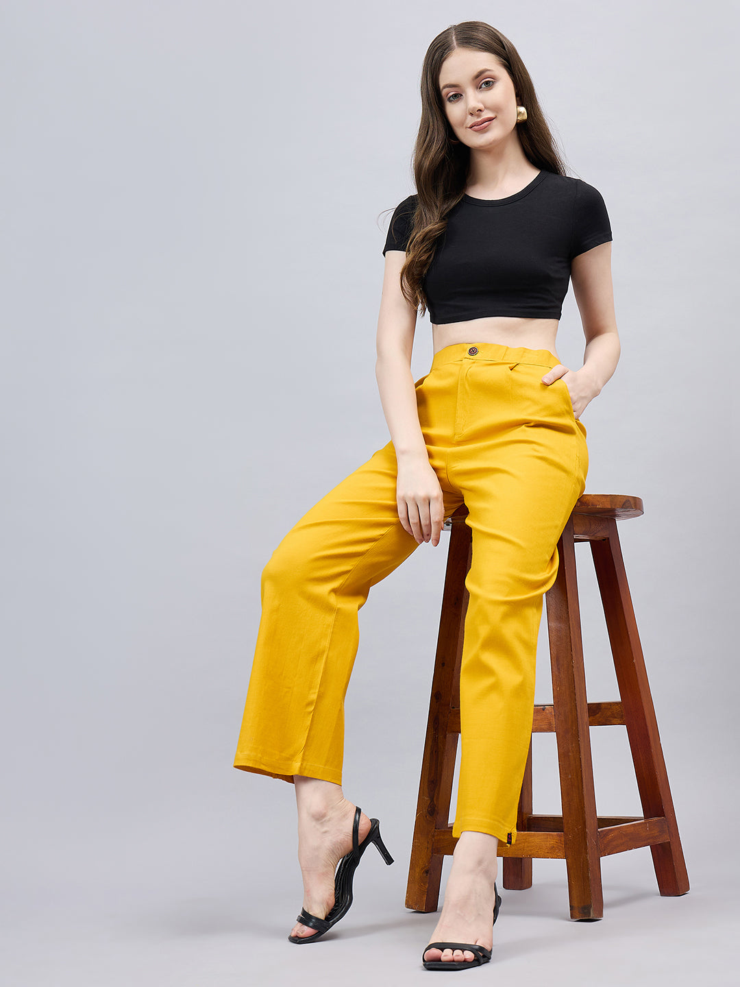 Mustard Bell Bottom Pants