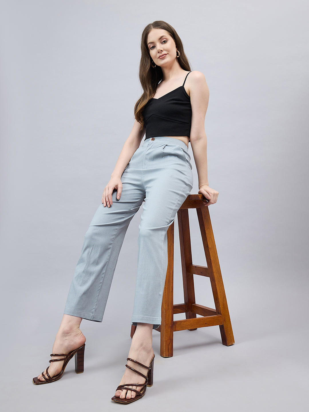 Light Grey Bell Bottom Pants