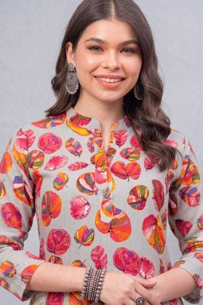 Autumn Blossoms Printed Kurti