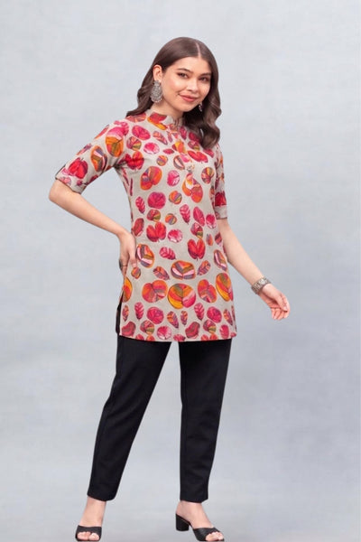 Autumn Blossoms Printed Kurti