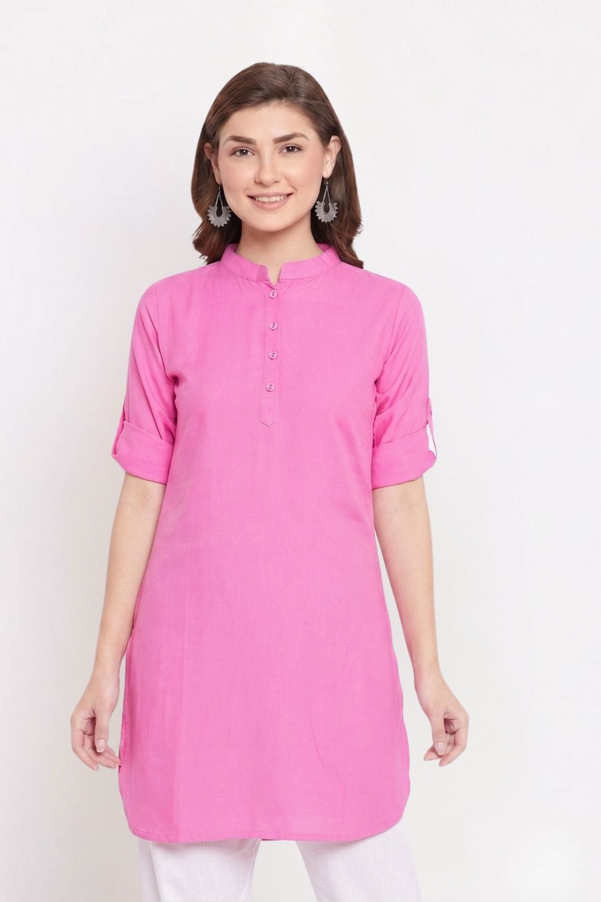 Baby Pink Solid Color Kurti