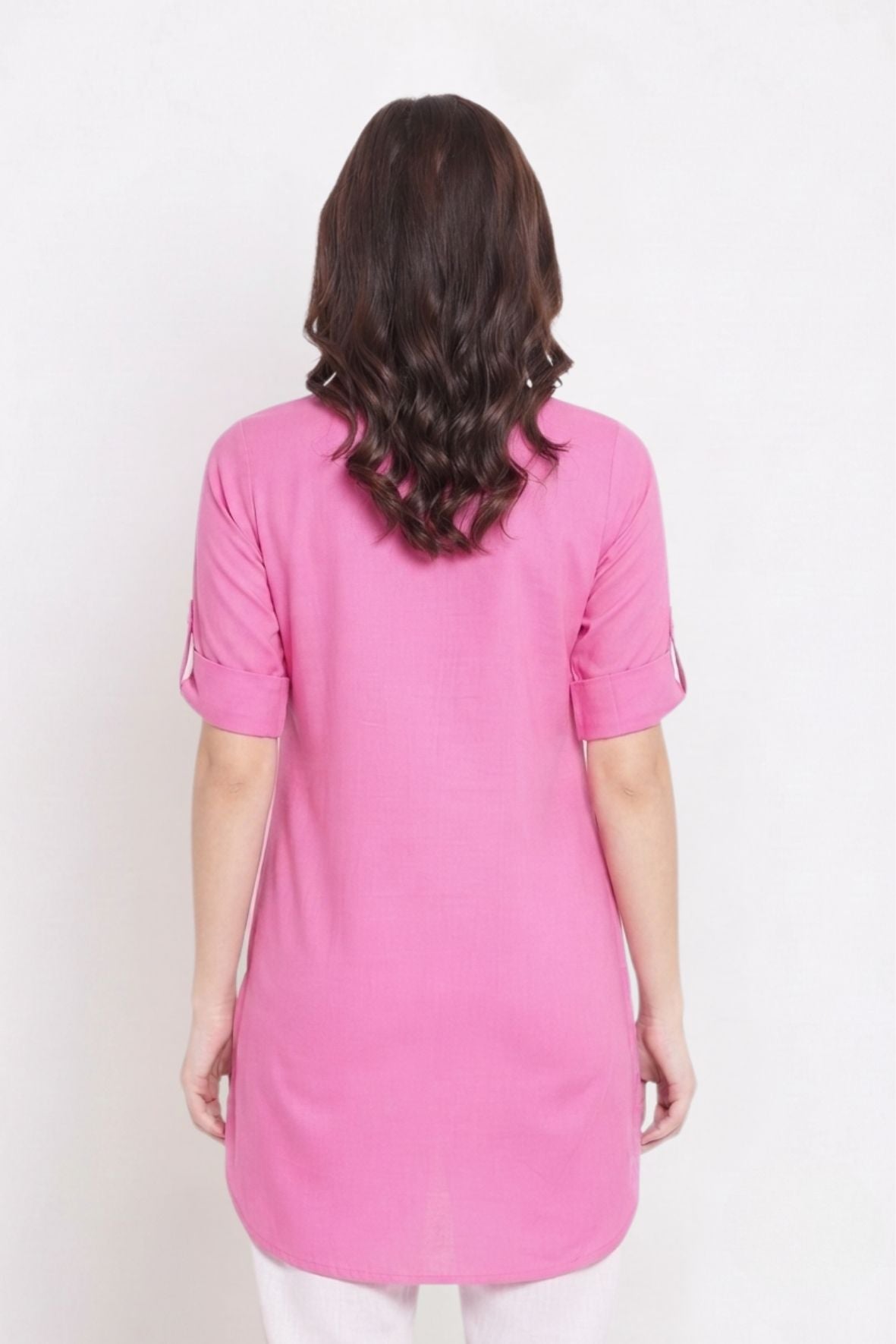 Baby Pink Solid Color Kurti
