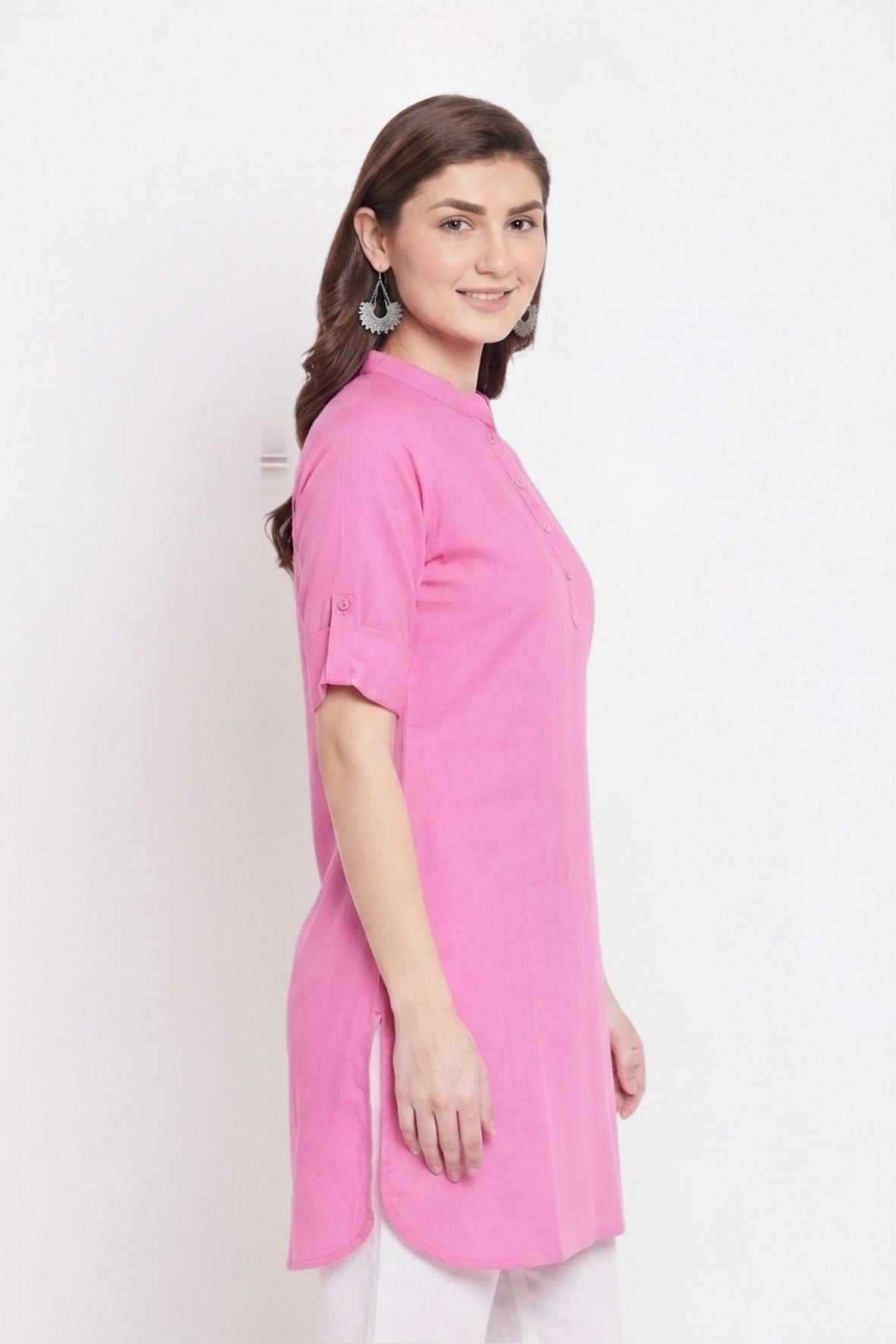 Baby Pink Solid Color Kurti