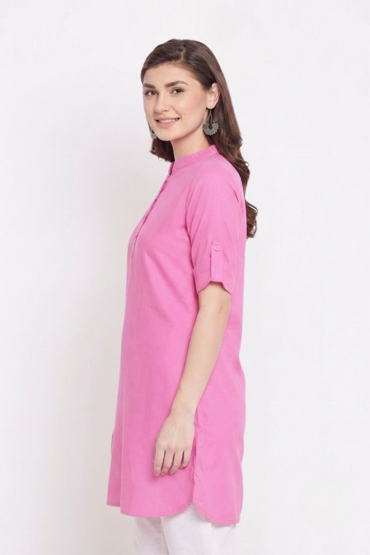 Baby Pink Solid Color Kurti