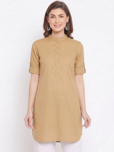 White Solid Color Kurti