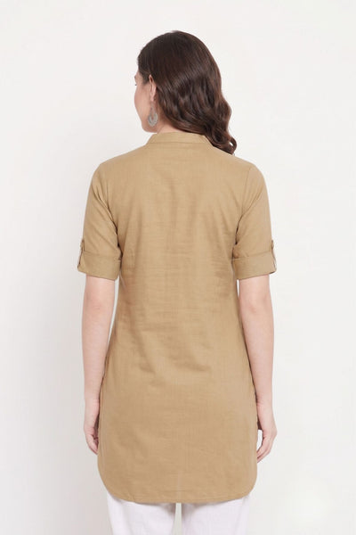 Beige Solid Color Kurti