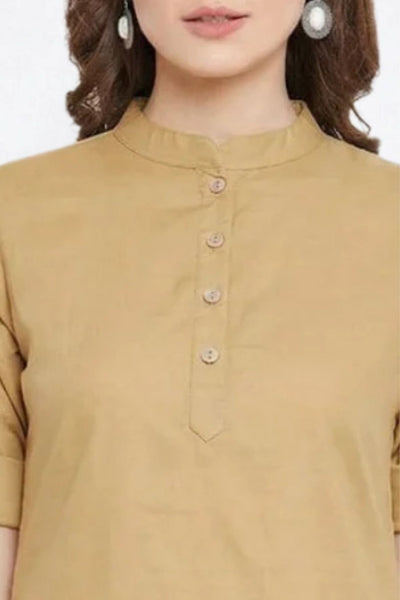 Beige Solid Color Kurti