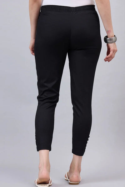 Black Regular Fit Potli Pants
