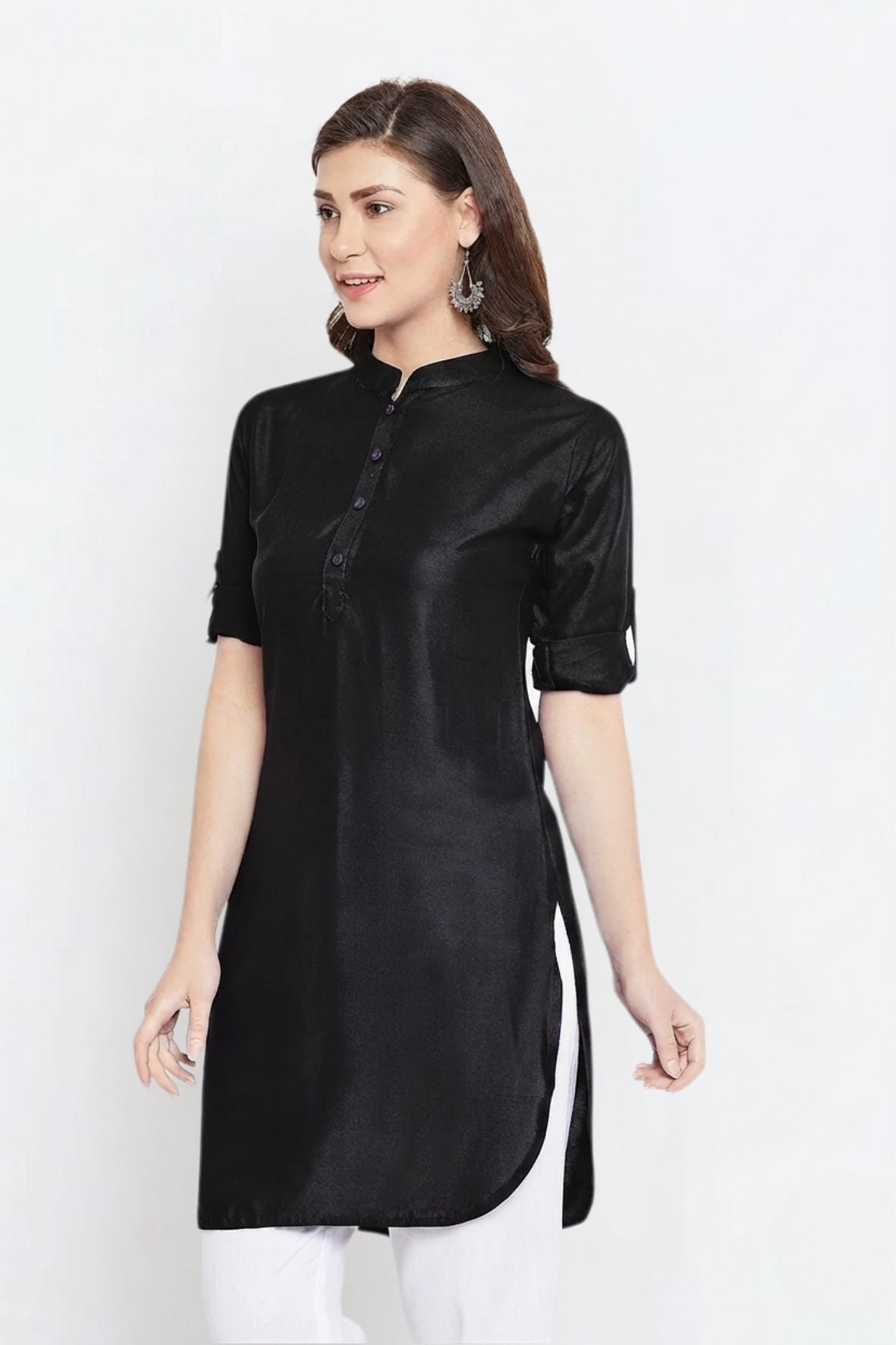 Black Solid Color Kurti