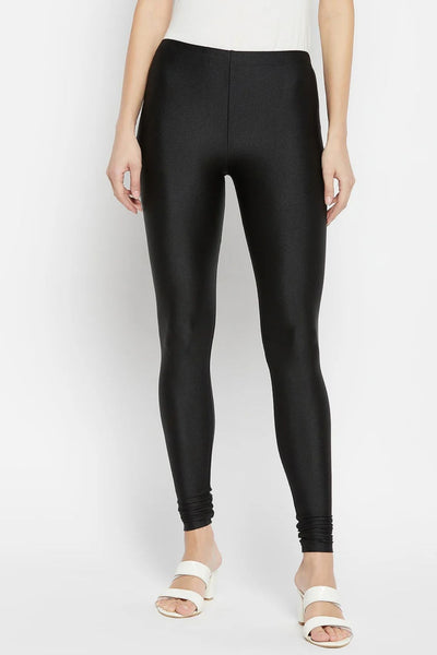 Black Metallic Leggings - Chudi Length