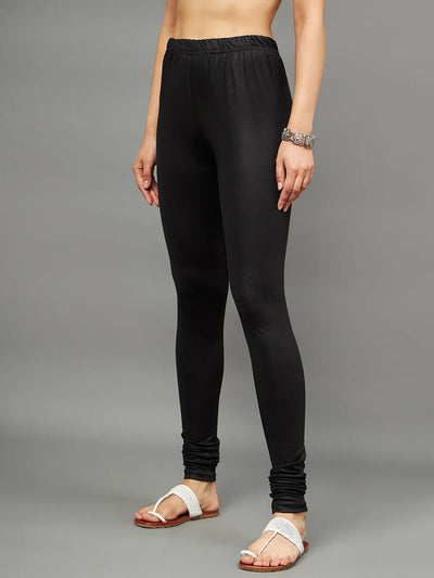 Black Shimmer Leggings - Chudi Length