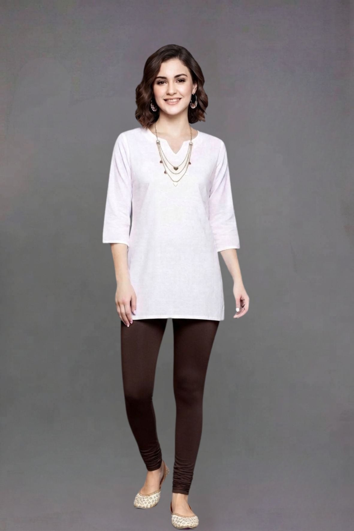 Dark Brown Viscose Chudidar Leggings