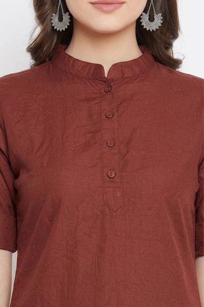 Brown Solid Color Kurti