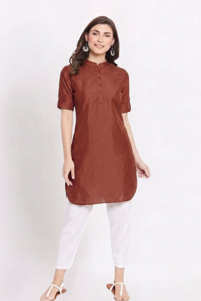 Brown Solid Color Kurti