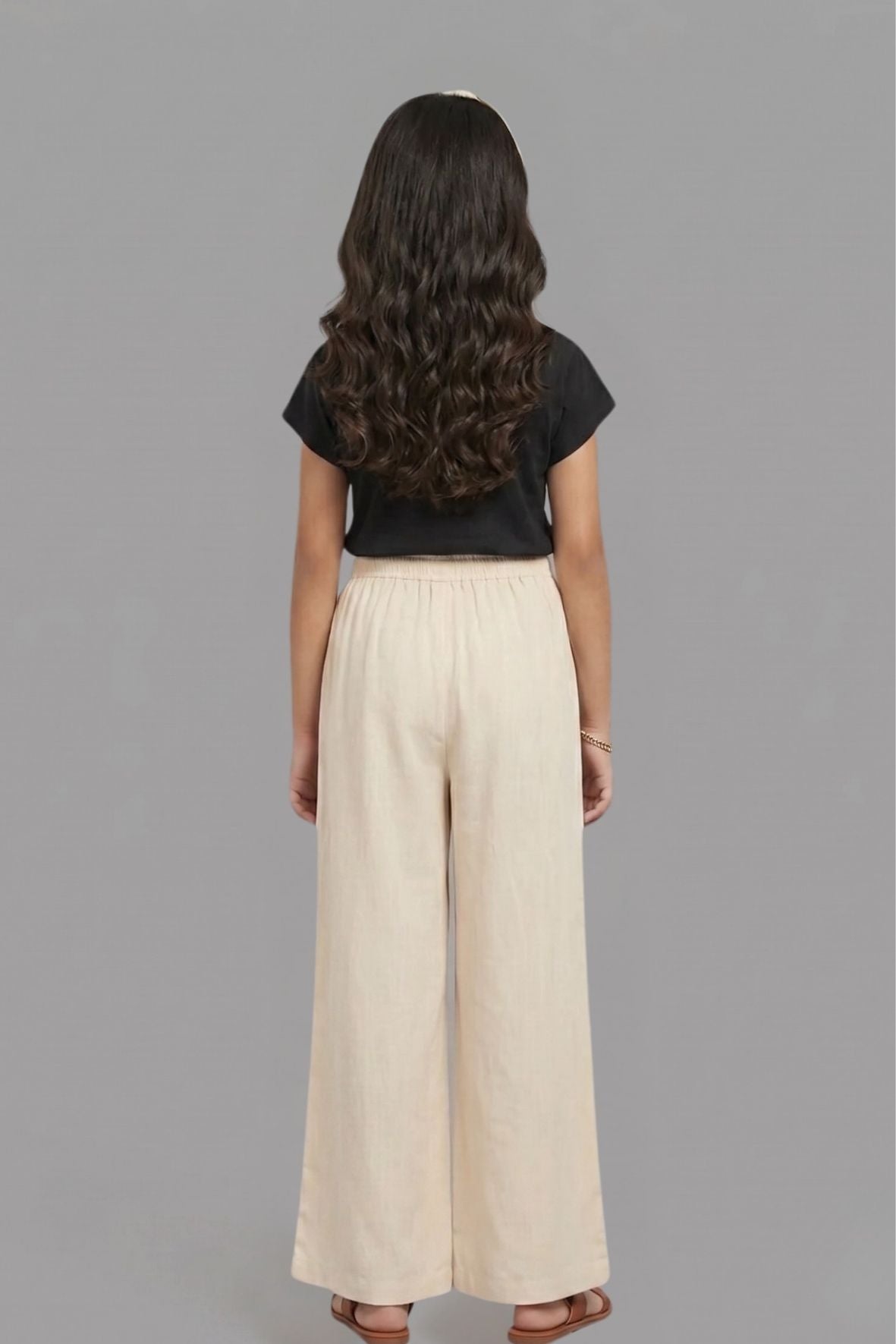 Kids Cream Rayon Palazzo