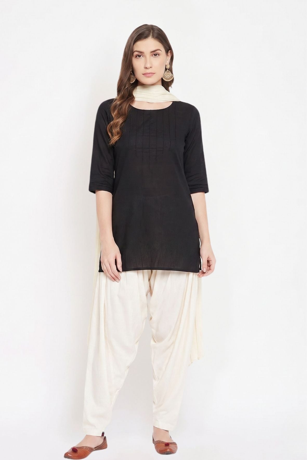Off White Rayon Plain Patiala (No Duppatta)