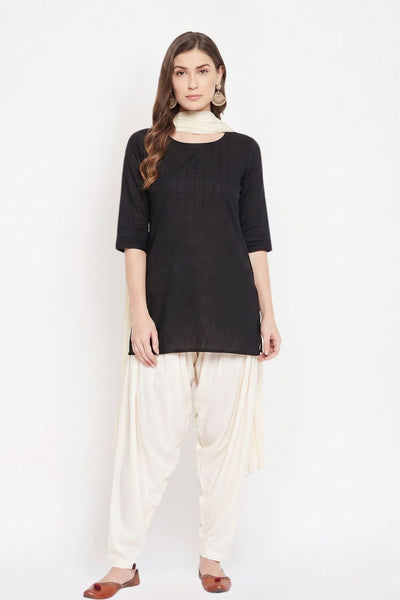 Off White Rayon Plain Patiala (No Duppatta)