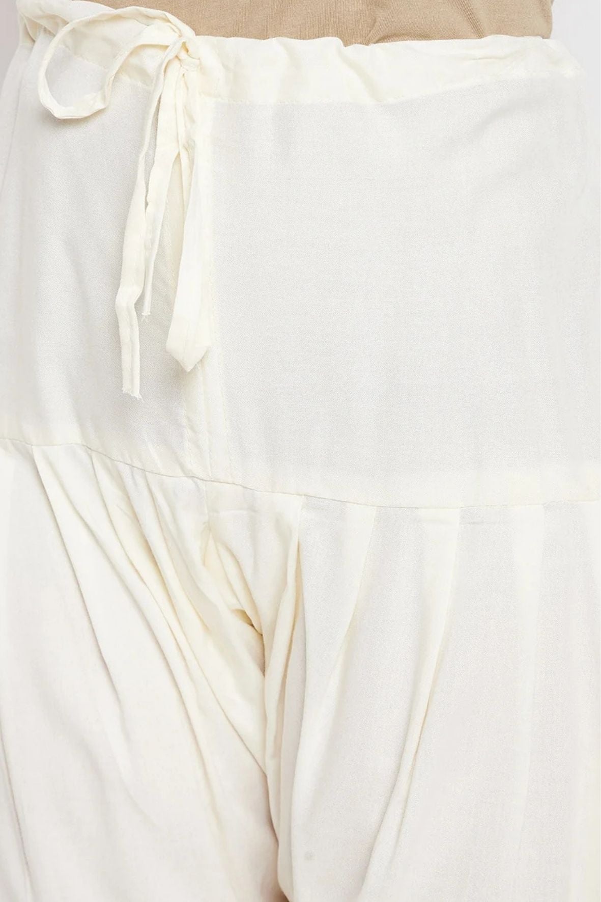 Off White Rayon Plain Patiala (No Duppatta)