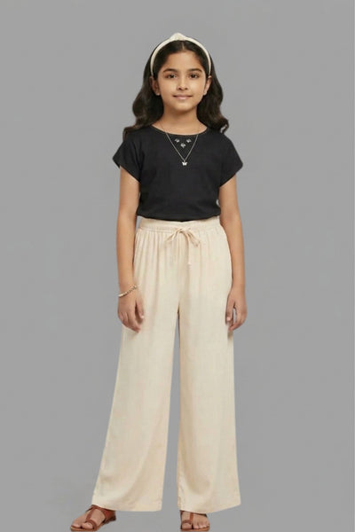 Kids Cream Rayon Palazzo