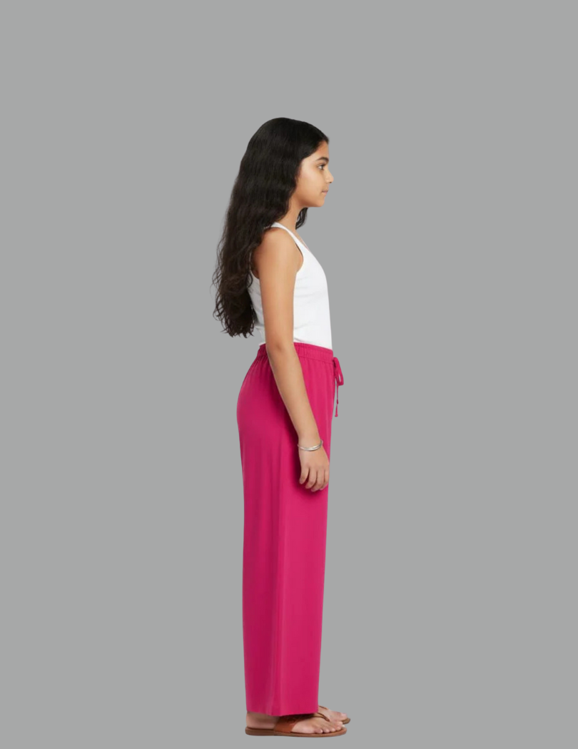 Kids Pink Rayon Palazzo